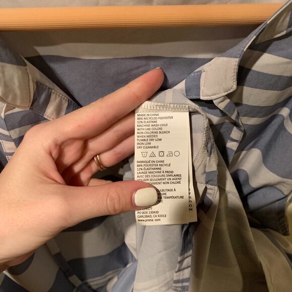 Prana blue and white striped tank top flowy - Picture 5 of 6